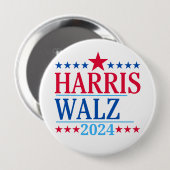 Harris en Walz 2024 Ronde Button 4,0 Cm (Voorkant /achterkant)