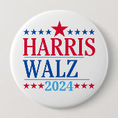 Harris en Walz 2024 Ronde Button 4,0 Cm (Voorkant)