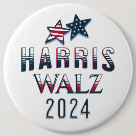 Harris en Walz Democraat POTUS 2024 Groot Ronde Button 6,0 Cm
