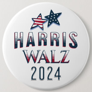 Harris en Walz Democraat POTUS 2024 Groot Ronde Button 6,0 Cm
