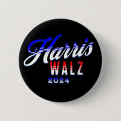 Harris en Walz Democraat POTUS 2024 Ronde Button 5,7 Cm (Voorkant)