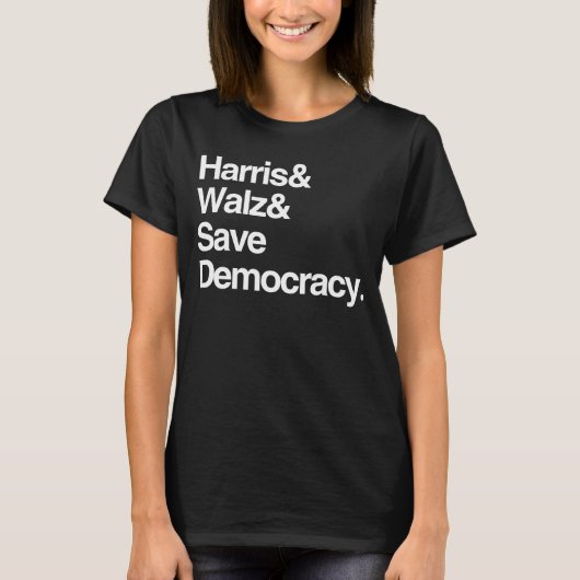Harris en Walz redden de democratie T-shirt (Voorkant)