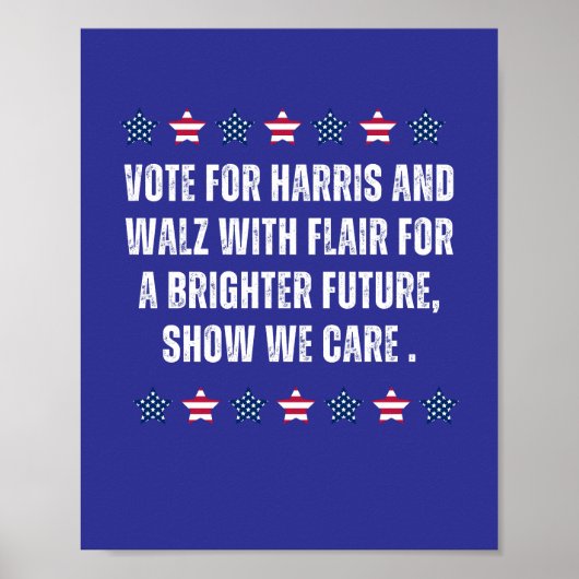 Harris en Walz Slogan Poster (Voorkant)