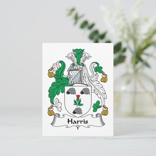 Harris Family Crest Briefkaart (Staand voorkant)