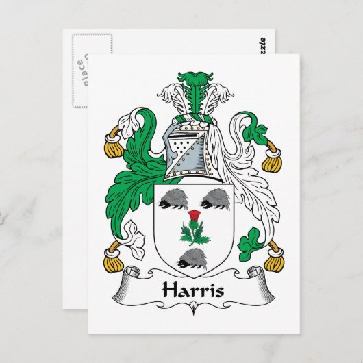 Harris Family Crest Briefkaart (Voorkant / Achterkant)