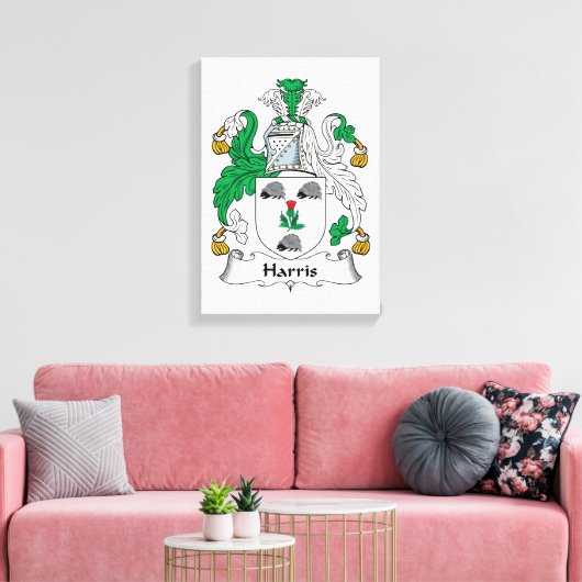 Harris Family Crest Canvas Afdruk (Insitu (Woonkamer))