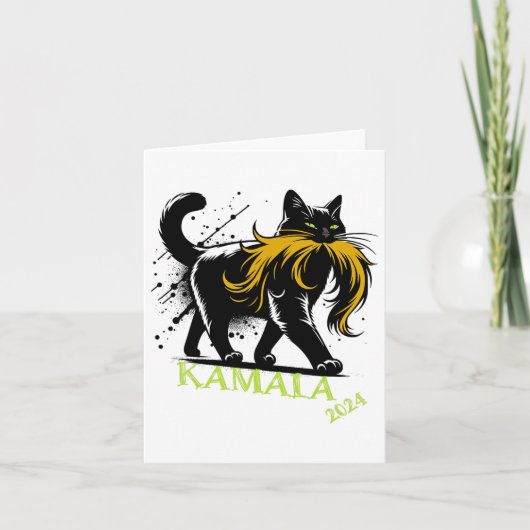 Harris Funny Retro Kinderloze Cat Lady President 2 Kaart (Voorkant)