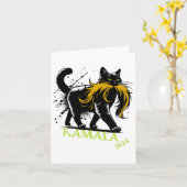 Harris Funny Retro Kinderloze Cat Lady President 2 Kaart (Gele Bloem)