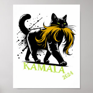 Harris Funny Retro Kinderloze Cat Lady President 2 Poster