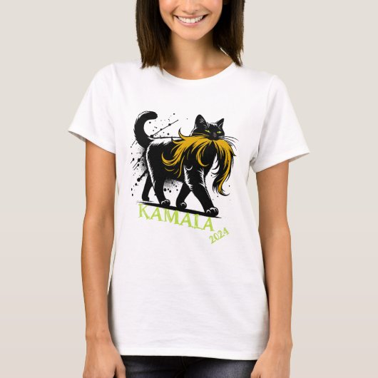 Harris Funny Retro Kinderloze Cat Lady President 2 T-shirt (Voorkant)