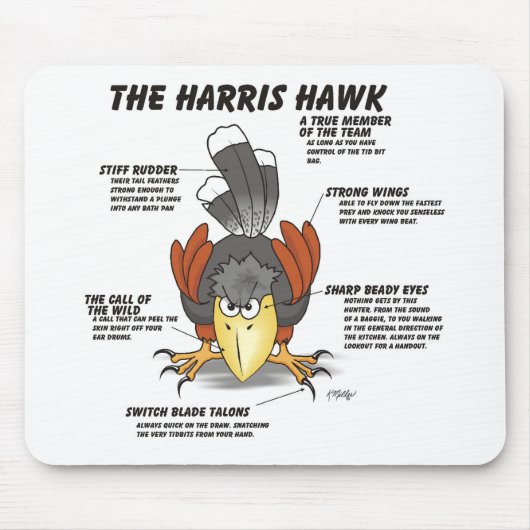 Harris Havik Cartoon Muismat (Voorkant)