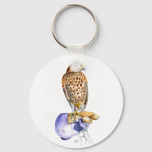 Harris Hawk 5,7 cm Basic Button Key Ring Sleutelhanger (Voorkant)