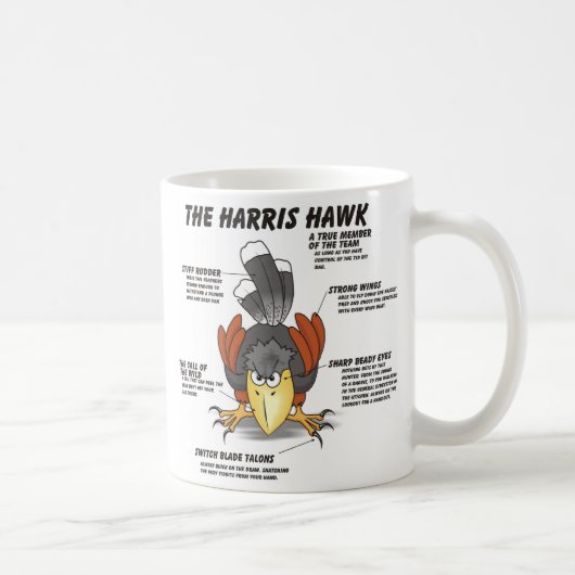 Harris Hawk Cartoon Koffiemok (Rechts)