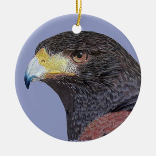 Harris Hawk - cp Keramisch Ornament (Voorkant)