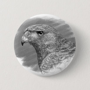 Harris Hawk Drawing Ronde Button 5,7 Cm