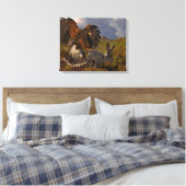 Harris Hawk en Jackrabbit Canvas Afdruk (Insitu (Slaapkamer))