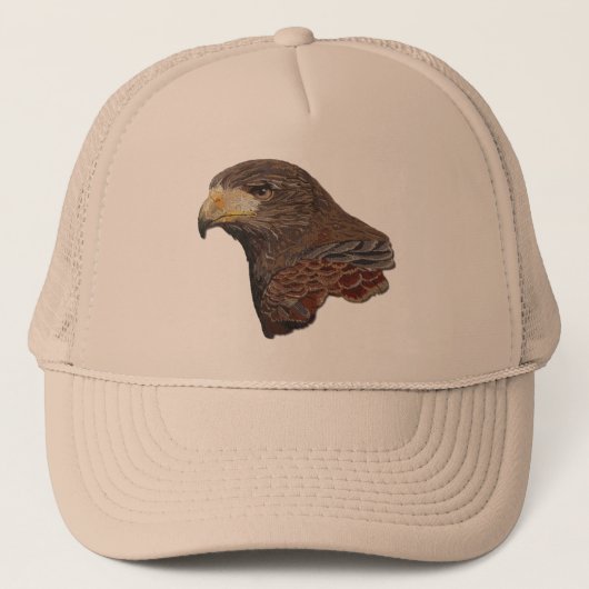 Harris Hawk Faux Embroidery Trucker Pet (Voorkant)