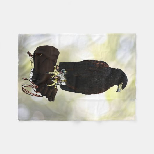 Harris Hawk op Glove Fleece Deken (Voorkant (Horizontaal))