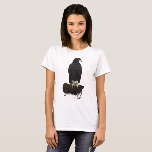Harris Hawk op Glove T-shirt (Voorkant volledig)