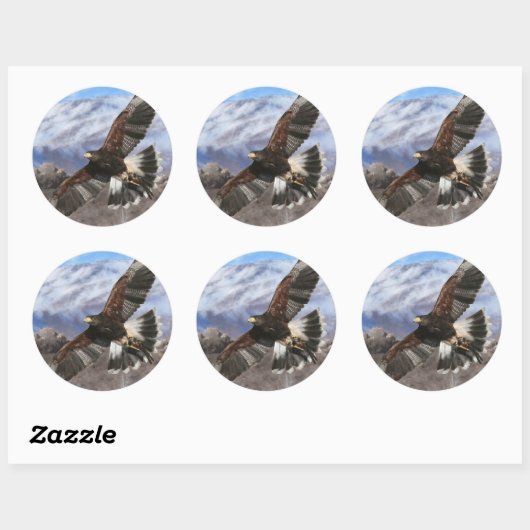 Harris Hawk- pastel Ronde Sticker (Vel)