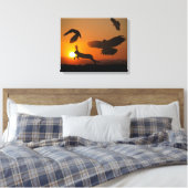 Harris Hawks Canvas Afdruk (Insitu (Slaapkamer))