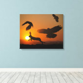Harris Hawks Canvas Afdruk (Insitu (Houten vloer))