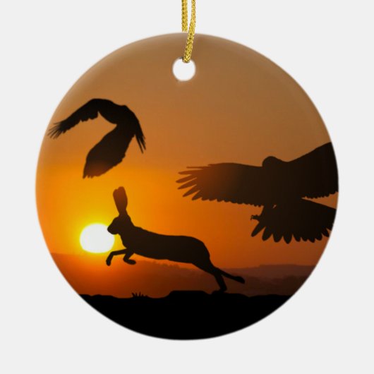 Harris Hawks Hunting Ornament (Voorkant)