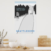 Harris Hill Ski Jump Retro Poster (Keuken)