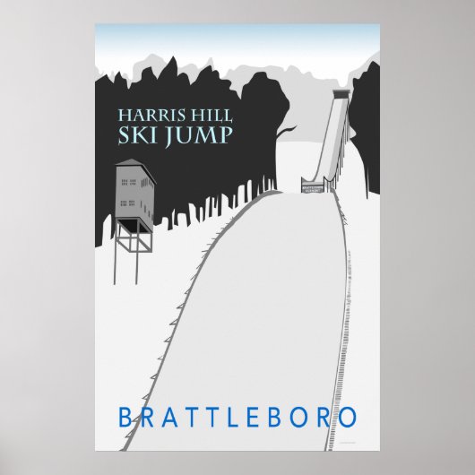 Harris Hill Ski Jump Retro Poster (Voorkant)