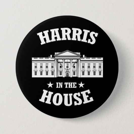Harris in het huis ronde button 7,6 cm (Voorkant)