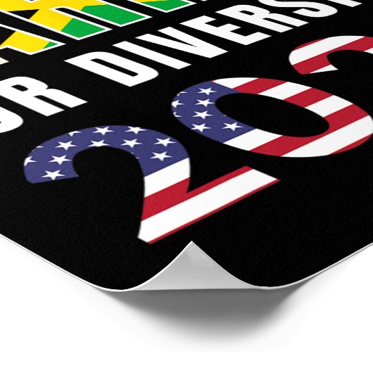 Harris India Jamaica Vlag Diversiteit 2024 Poster (Hoek)