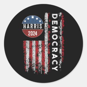 Harris- Kamala 2024 Amerikaans Vlag Democratisch P Ronde Sticker