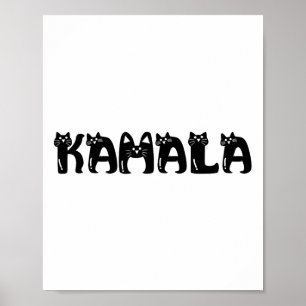 Harris Kat Lettering Positief Grappig 2024 Verkiez Poster