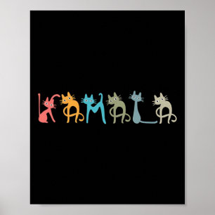 Harris kat lettering positief grappig poster