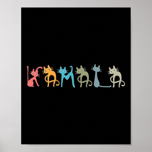 Harris kat lettering positief grappig poster (Voorkant)