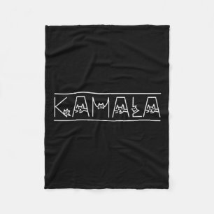 Harris Kat Lettering Positief Grappig Shirt Kamala Fleece Deken
