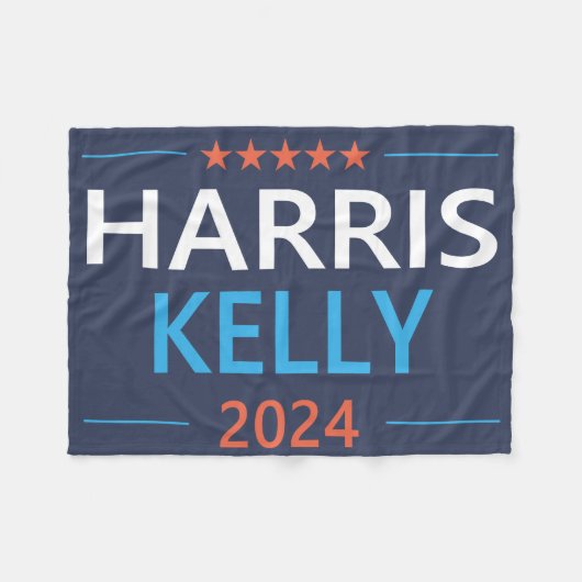 Harris Kelly 2024 Kamala Harris Democraat Fleece Deken (Voorkant (Horizontaal))