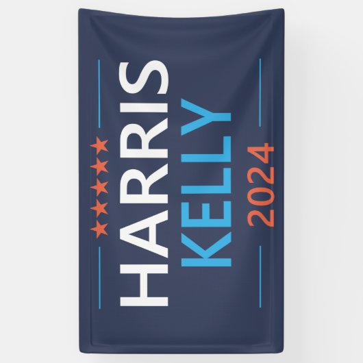 Harris Kelly 2024 Kamala Harris Democraat Spandoek (Verticaal)