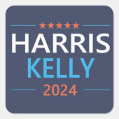 Harris Kelly 2024 Kamala Harris Democraat Vierkante Sticker (Voorkant)