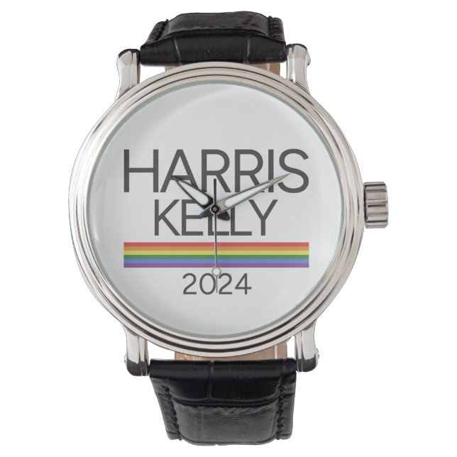 Harris Kelly 2024 LGBTQ Rainbow Pride Flag Horloge (Voorkant)