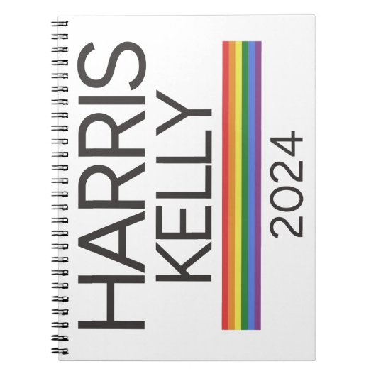 Harris Kelly 2024 LGBTQ Rainbow Pride Flag Notitieboek (Voorkant)