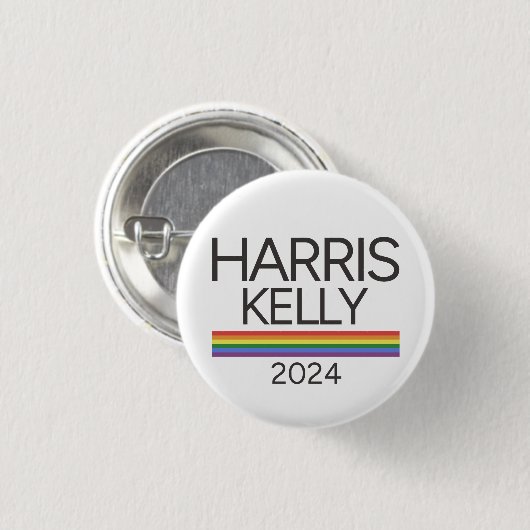 Harris Kelly 2024 LGBTQ Rainbow Pride Flag Ronde Button 3,2 Cm (Voorkant /achterkant)