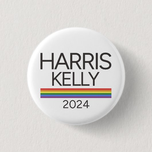 Harris Kelly 2024 LGBTQ Rainbow Pride Flag Ronde Button 3,2 Cm (Voorkant)