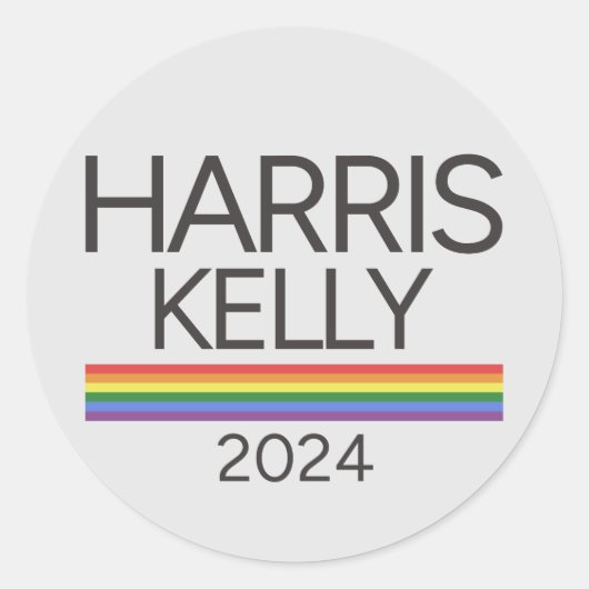 Harris Kelly 2024 LGBTQ Rainbow Pride Flag Ronde Sticker (Voorkant)