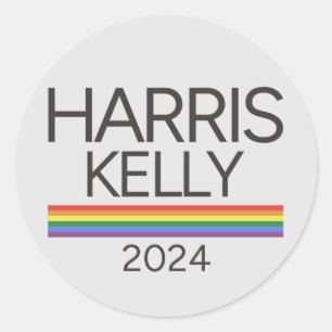 Harris Kelly 2024 LGBTQ Rainbow Pride Flag Ronde Sticker