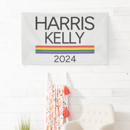 Harris Kelly 2024 LGBTQ Rainbow Pride Flag Spandoek (Insitu)