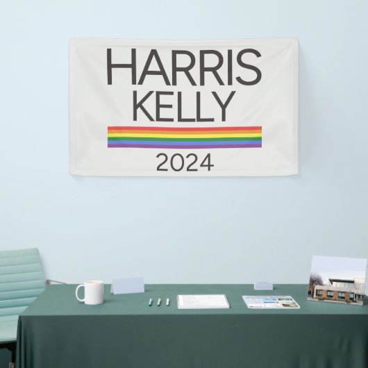 Harris Kelly 2024 LGBTQ Rainbow Pride Flag Spandoek (Beurs)