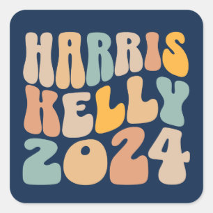 Harris Kelly 2024 Trendy Wavy Boho Vierkante Sticker