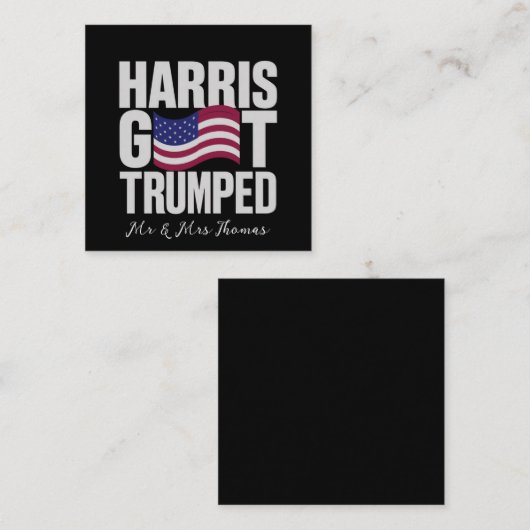 Harris kreeg de ultieme politieke humor vierkante visitekaartje (Voorkant / Achterkant)