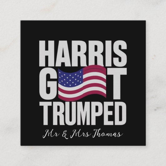 Harris kreeg de ultieme politieke humor vierkante visitekaartje (Voorkant)